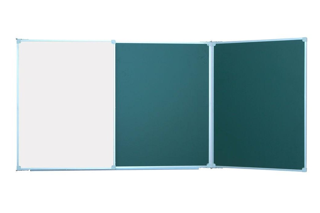 Аудиторна дошка 300х100 см, комбінована 3-х секційна (5 робочих поверхонь), магнітно-крейдова, ЛЕЛЕКА, 3000х1000 мм.